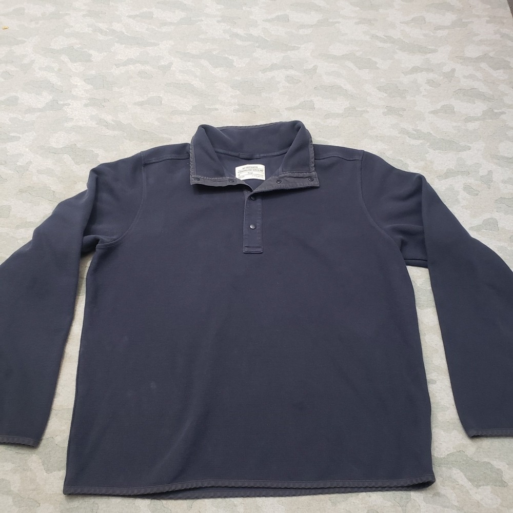 REI Cooperative Sweater Mens XL Blue Snap Up Outdoors Hiking Travel Camp Trail